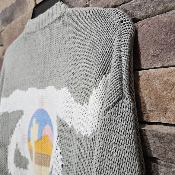 Show Me Your Mumu Mellow Easy Cardi Ojai Bull Skull Knit Cardigan Large - Picture 3 of 9